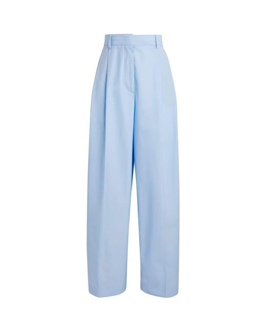 Fabiana Filippi Blue Cotton Poplin Tailored Trousers