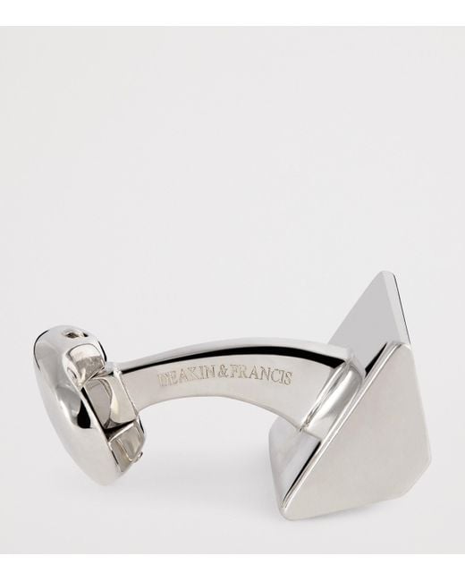 Deakin & Francis Gray Sterling Mother-Of-Pearl Cufflinks for men