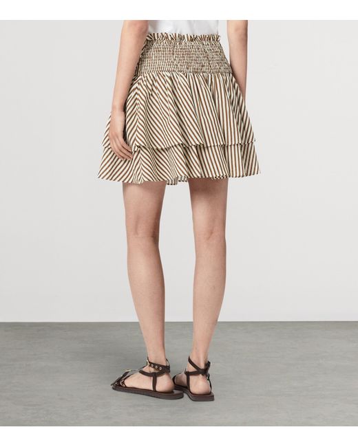 AllSaints Natural Cotton Stripe Kali Mini Skirt