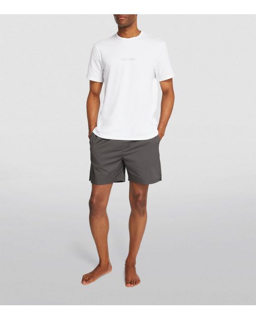 Calvin Klein Gray Cotton Pure Pyjama Shorts for men