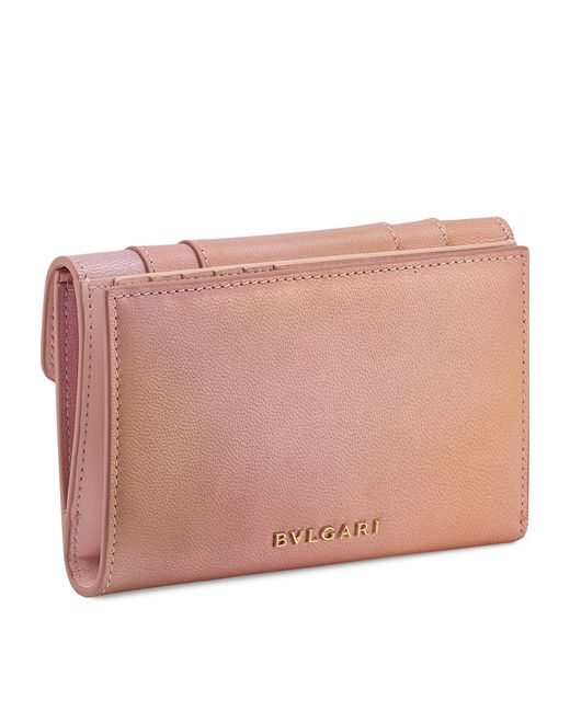 BVLGARI Pink Large Goat Leather Serpenti Forever Wallet