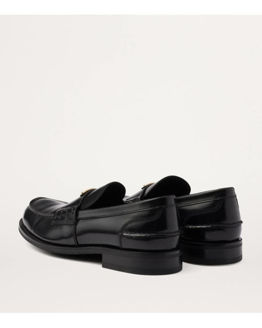 Prada Black Brushed Leather Loafers for men