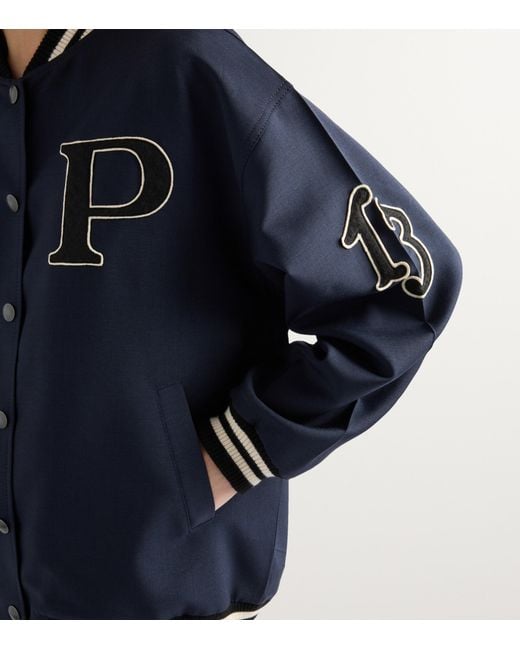 Prada Blue Mohair-Wool Bomber Jacket