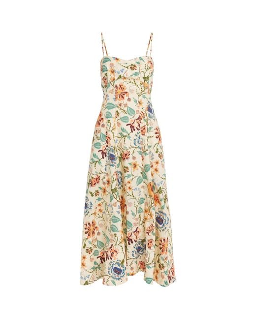 Ulla Johnson Metallic Cotton Fiora Floral Midi Dress