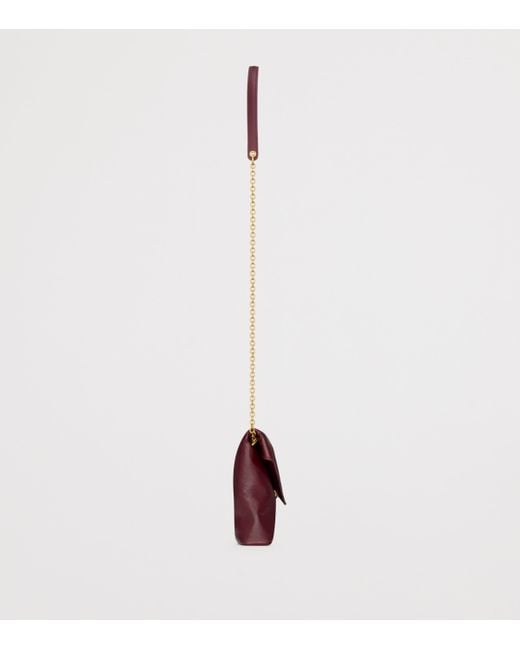 Saint Laurent Red Small Cassandre Chain Pouch