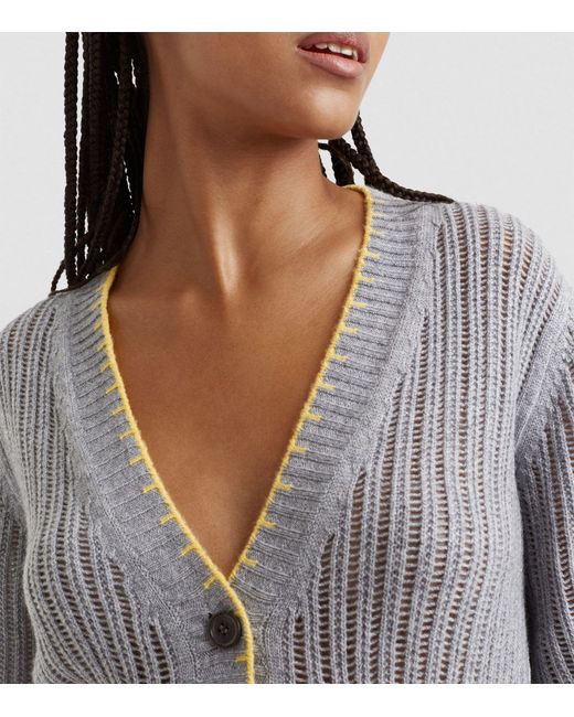 Chinti & Parker Gray Wool-cashmere V-neck Cardigan