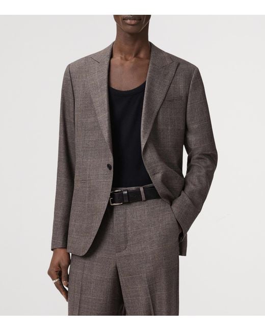 AllSaints Brown Wool-Blend Clover Blazer for men
