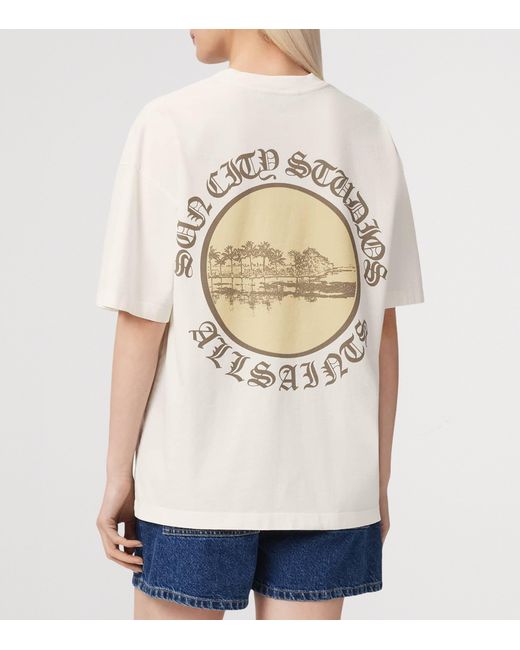 AllSaints White Organic Cotton Sun City Etta T-Shirt