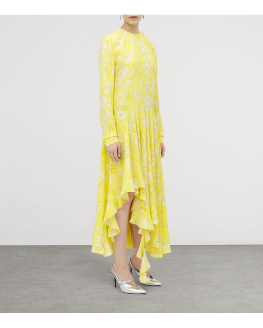 Alexander McQueen Yellow Silk Floral Maxi Dress