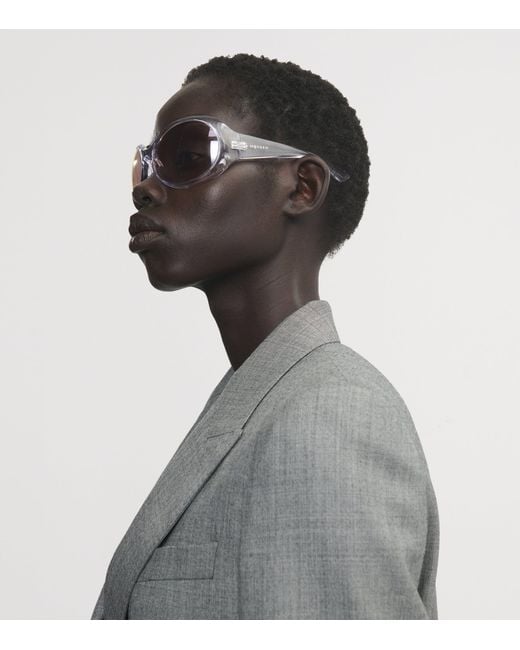 McQueen Pink Transparent Round Kate Sunglasses
