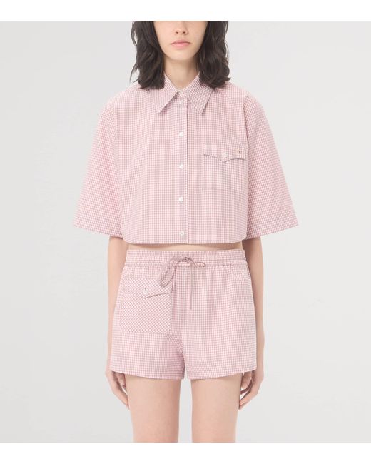 Valentino Pink Cotton Cropped Shirt