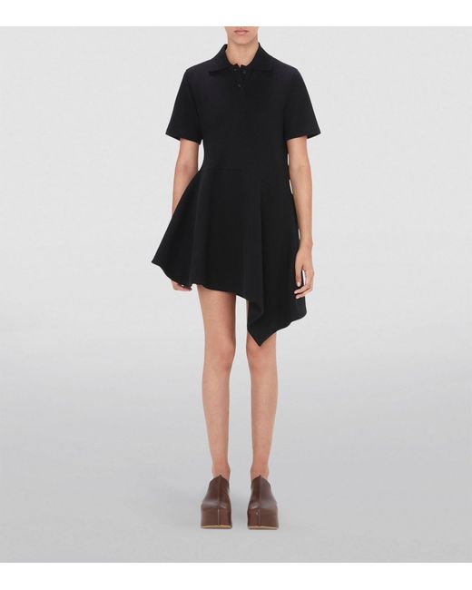 J.W. Anderson Black Asymmetric Peplum Mini Dress
