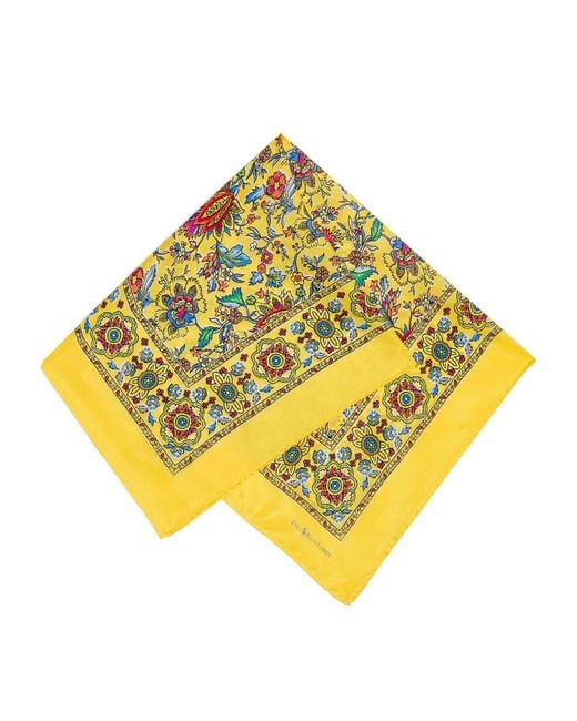 Polo Ralph Lauren Yellow Silk Floral Bandana Scarf for men