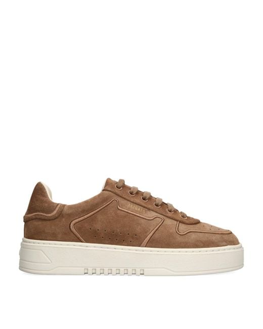 Axel Arigato Men's Brown Suede Orbit Embroidery Low-Top Sneakers