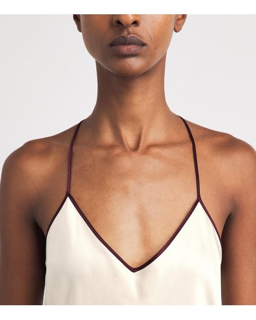 Olivia Von Halle White Silk Gala Slip Midi Dress