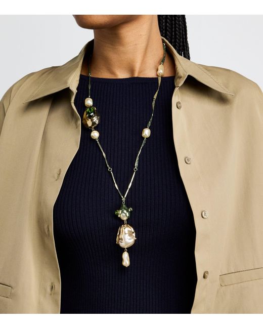 Weekend by Maxmara White Irregular Chain Pendant Necklace
