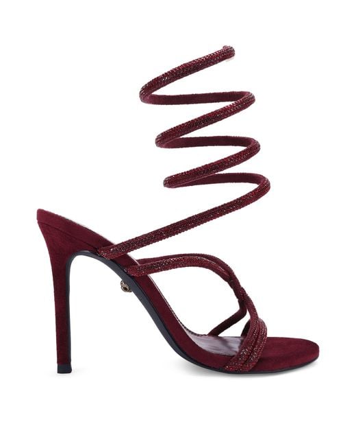 Kurt Geiger Red Embellished Spiral Sandals 90