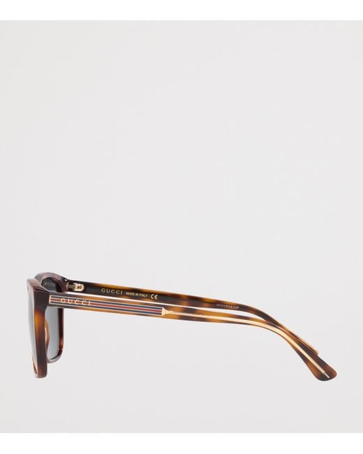 Gucci Gray Acetate Rectangle Sunglasses for men