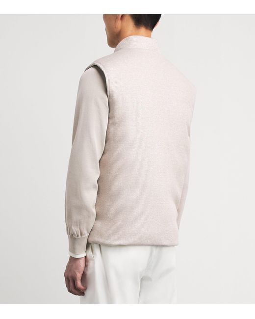 Eleventy Gray Suede Reversible Gilet for men