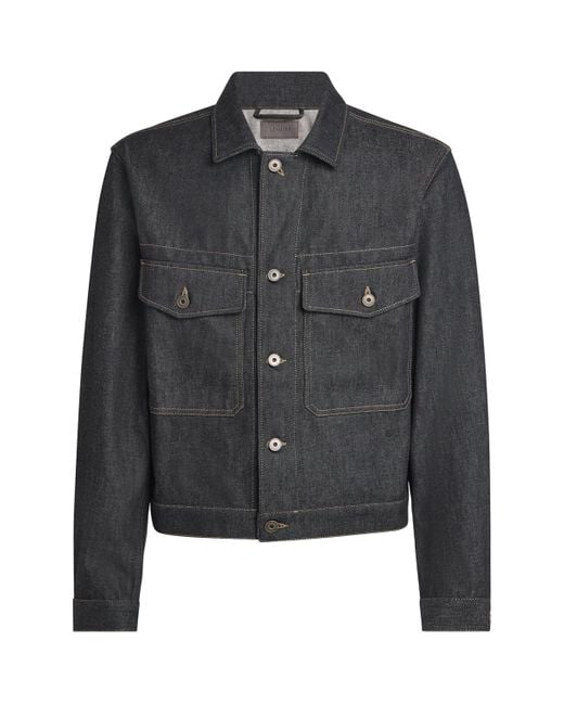 Lemaire Men's Black Trucker Denim Jacket