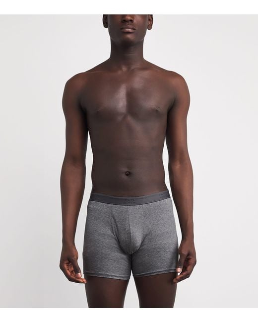Derek Rose Gray Pima Cotton Stretch Open Trunks for men