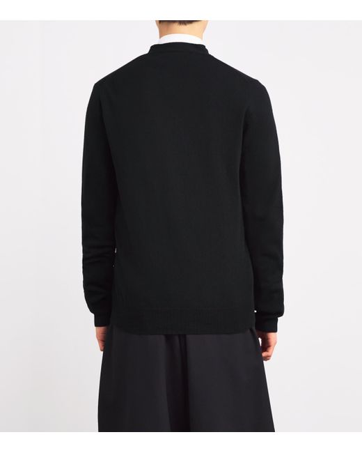 COMME DES GARÇONS PLAY Black Wool Heart Cardigan for men