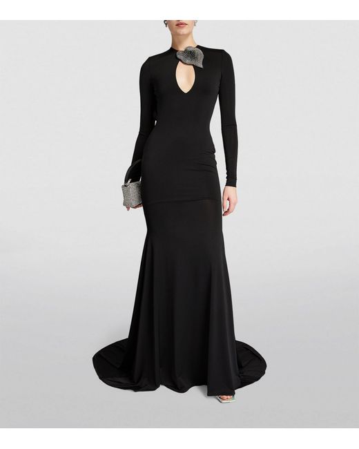 GIUSEPPE DI MORABITO Black Crystal-embellished Maxi Dress