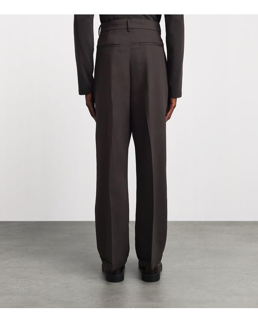 Barena Black Virgin Wool Pleated Trousers for men