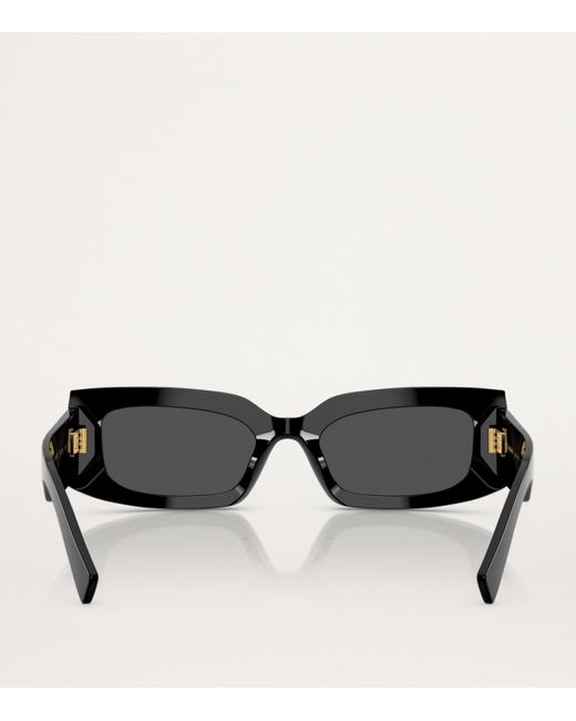 Dolce & Gabbana Black Acetate Rectangular Sunglasses