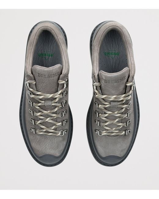 Diemme Gray Leather Cornaro Due Gomma Low-Top Boots for men