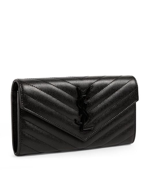 Saint Laurent Black Monogram Matelassé Large Flap Wallet