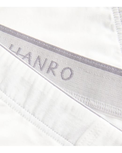 Hanro White Cotton Superior Boxer Briefs for men