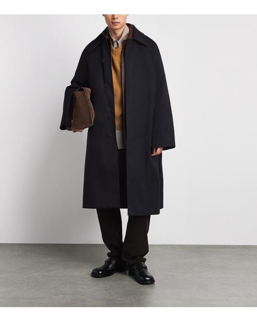Studio Nicholson Black Revere Oversized Trench Coat for men