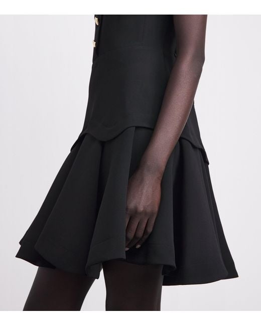 Sandro Black Structured Buttoned Mini Dress