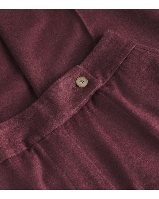 Colombo Purple Cashmere Straight Tailored Trousers