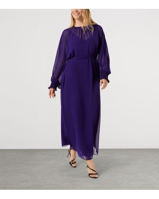 Marina Rinaldi Purple Gauze Maxi Dress And Cardigan