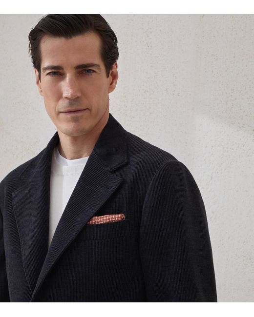 Brunello Cucinelli Red Silk Weave Pocket Square for men