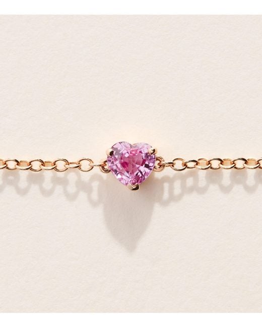 SHAY Natural Rose And Sapphire Baby Heart Bracelet