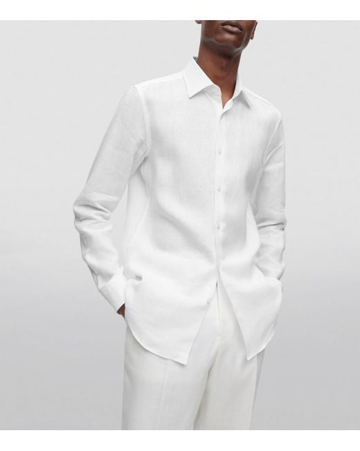 Boss White Linen Shirt for men