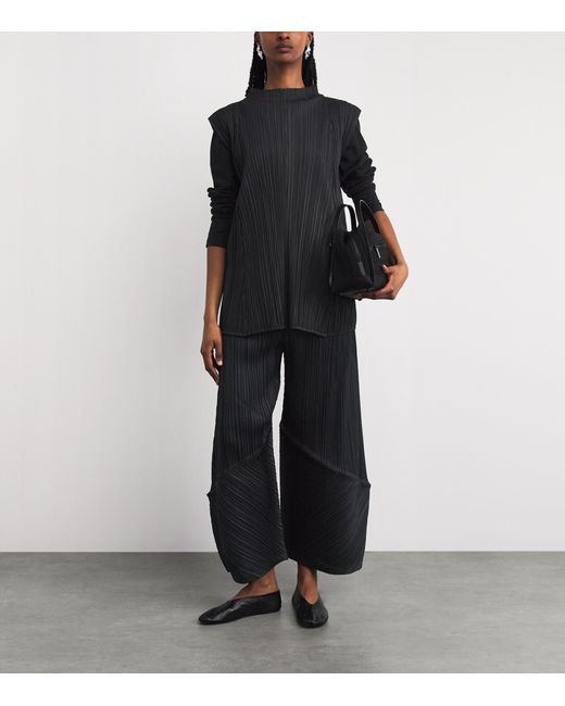 Pleats Please Issey Miyake Black Mellow Pleats Top