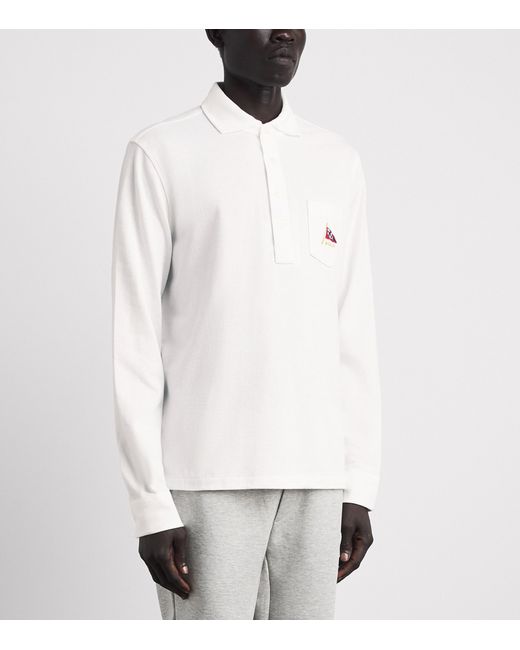 Polo Ralph Lauren White Cotton Mesh Long-Sleeve Polo Shirt for men