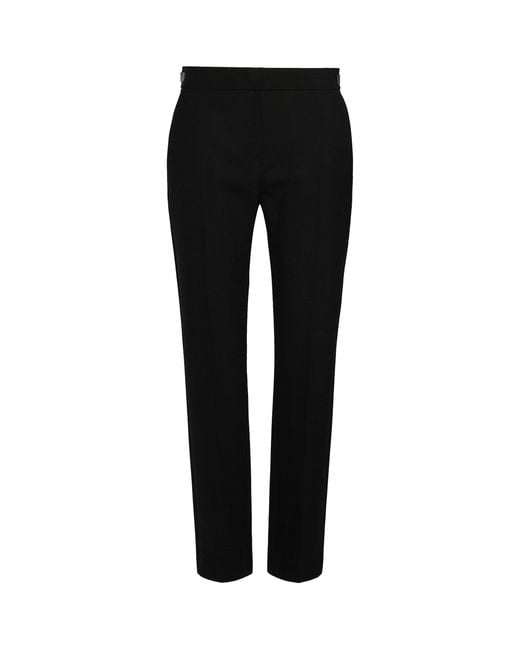 Max Mara Black Wool-Blend Cropped Trousers