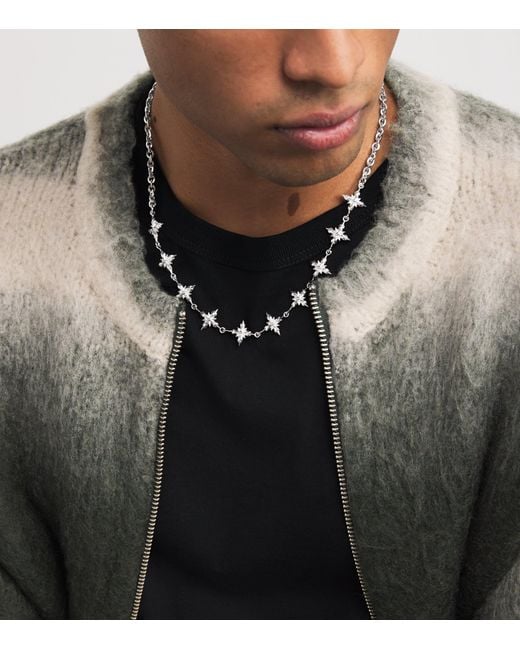 Emanuele Bicocchi White Sterling Cross Chain Necklace for men