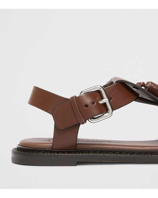 Weekend by Maxmara Brown Leather Tassel Sandals