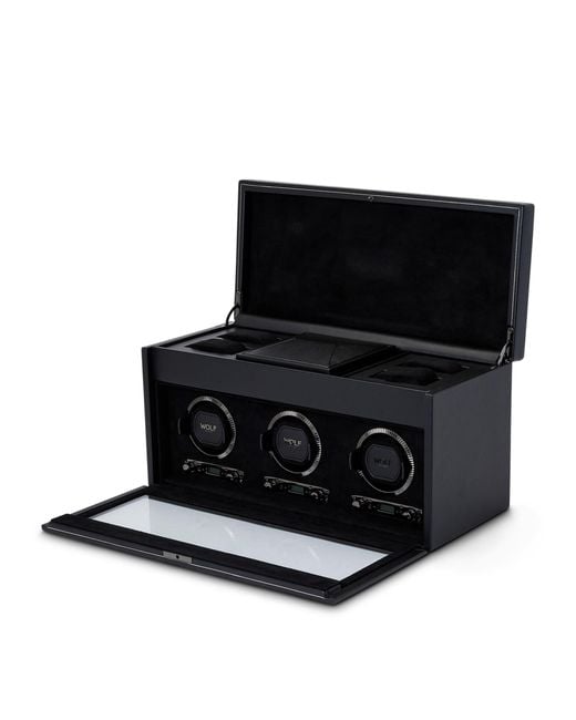 Wolf Black British Racing Triple Watch Winder