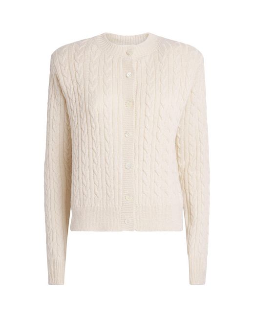 Rohe White Merino Wool-Cotton Cable-Knit Cardigan
