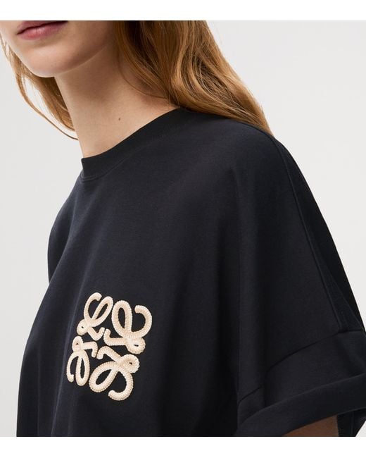 Loewe Black X Paula' Ibiza Stretch-Cotton Anagram T-Shirt