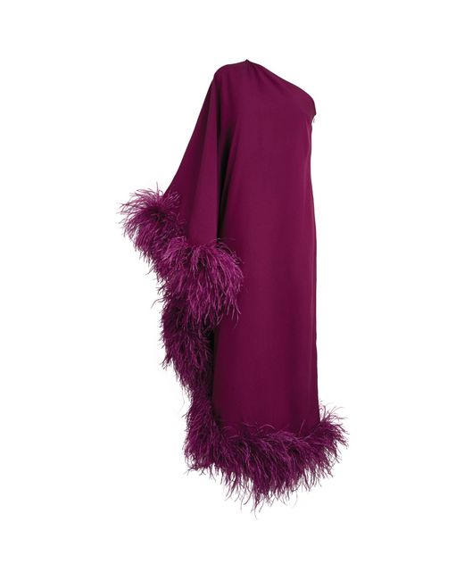 ‎Taller Marmo Purple Feather-trimmed Ubud Dress