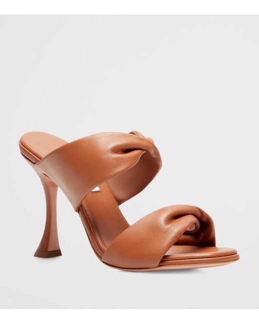 Aquazzura Brown Leather Twist Heeled Sandals 95