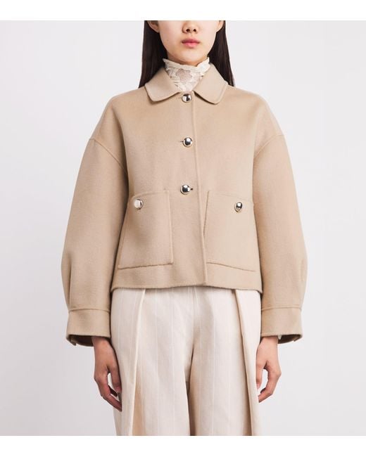Maje Natural Wool-Blend Cropped Jacket